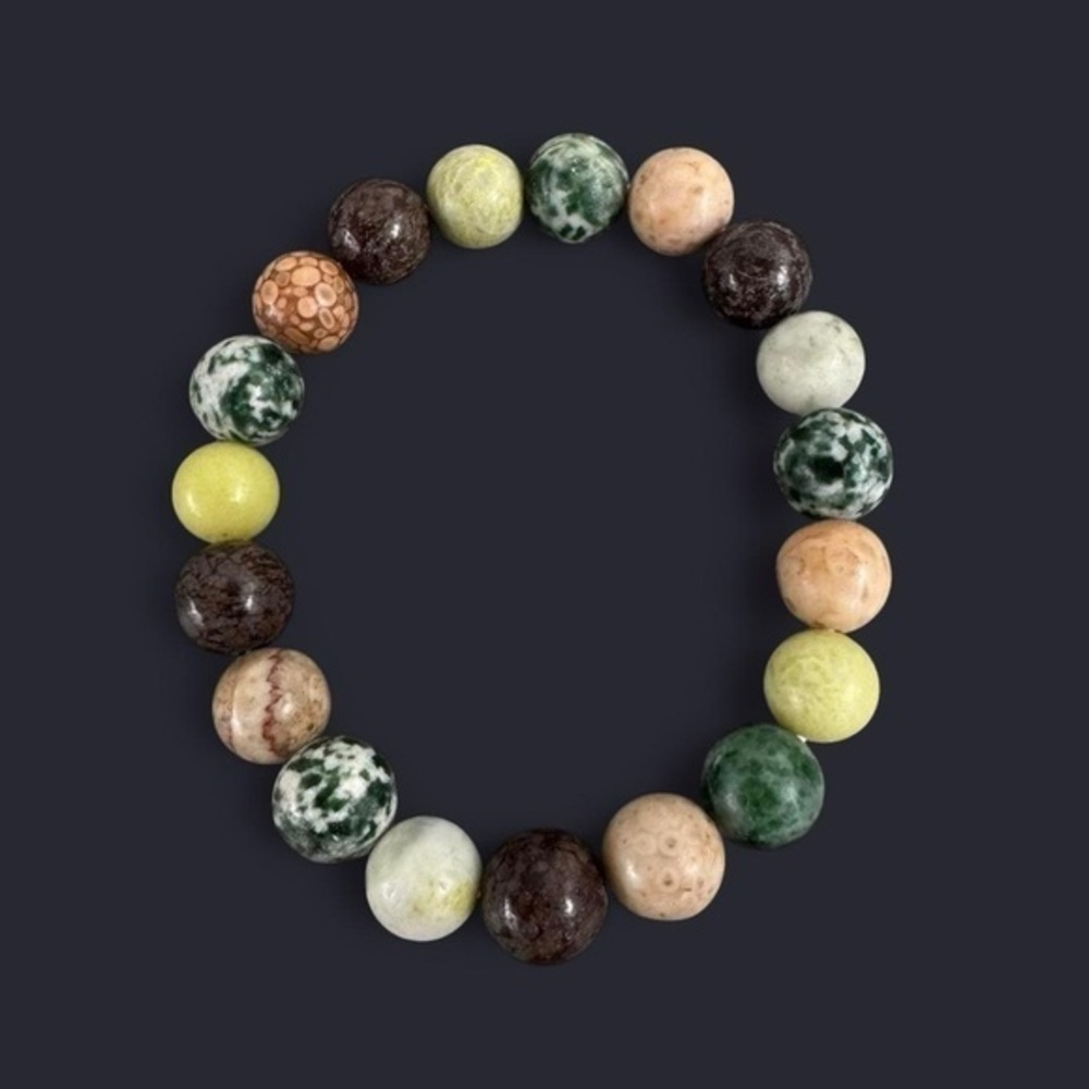 Mixed Gemstone Bead Bracelet 10mm